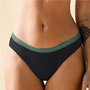 Cupshe Black and Green Bikini Bottom